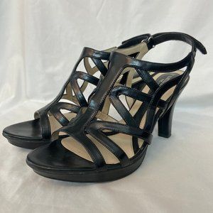 Naturalizer Women's Black Smooth Danya Platform Heels